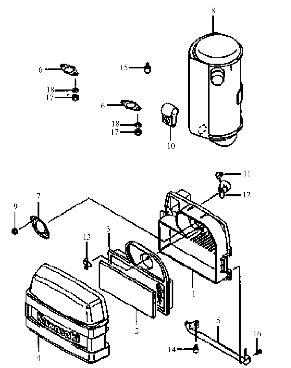 Fh500v-As14 Air Filter And Muffler Diagram and Parts List for HF1748 55AF3D4V150-WAM Cub Cadet Lawn Mower